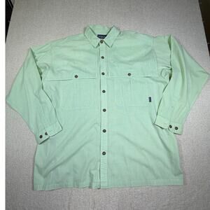 Patagonia Men 2XL Green Island Hopper Fishing Shirt Long Sleeve Button Front UPF
